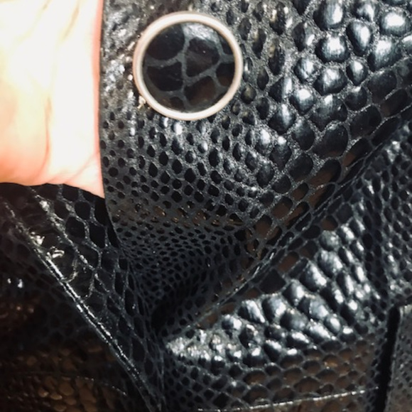 Arden B Animal Print Genuine Leather Trench Coat - Picture 3 of 8